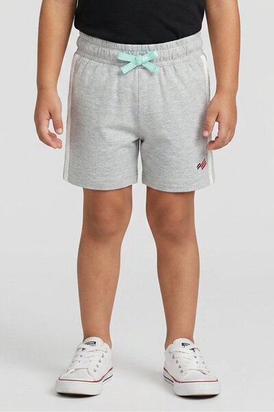 Perry Ellis Toddlers Boy Embroidered Logo Basic Shorts, Grey