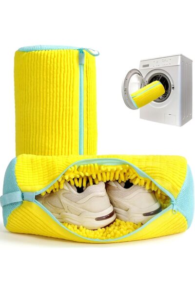 Ayakkabı Yıkama Çantası Özel Mikrofiber Kumaş - Fermuarlı Mamaşır Filesi