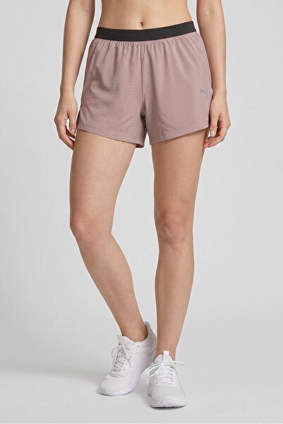 Puma Women Sportswear Fit 5 Inseam Running Shorts, Dark Beige
