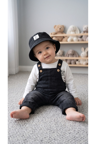 Asila Baby Lycra Stretch Denim Fabric Buttoned and Pocket Detailed Salopet St...
