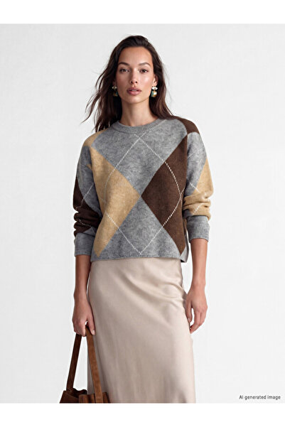 LC Waikiki Diamond Patterned Women's Knit Sweater