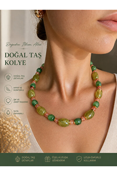 Chamelon Studio Martini Inspired Green Pink Glass Beaded Handmade Necklace