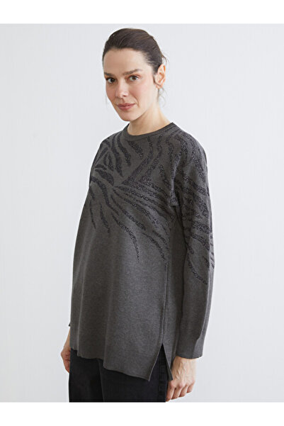 LC Waikiki Crew Neck Patterned Women's Knitwear Sweater