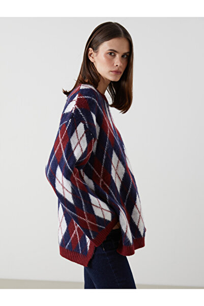 LC Waikiki Crew Neck Diamond Patterned Women's Knit Sweater