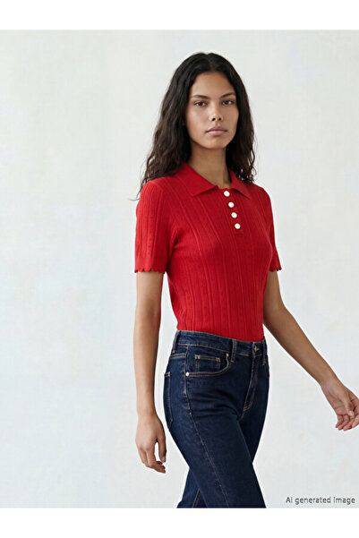 LC Waikiki Polo Neck Openwork Women's Knitwear Sweater