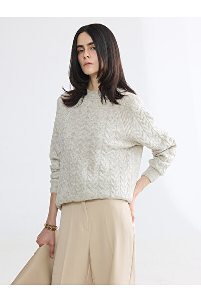 LC Waikiki Hair Braid Patterned Women's Knitwear Sweater