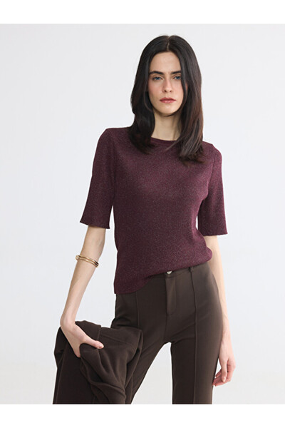 LC Waikiki Crew Neck Glittery Women's Knit Sweater