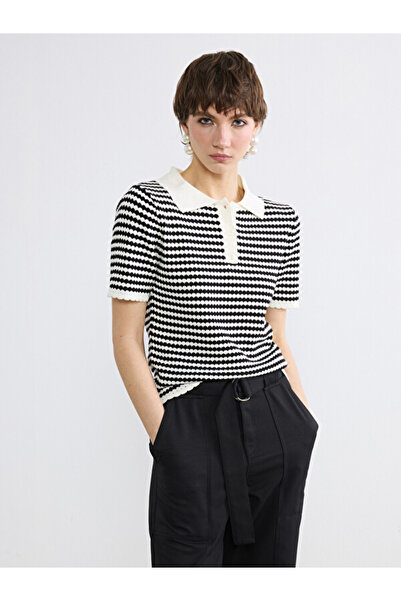LC Waikiki Polo Neck Patterned Women's Knitwear Sweater