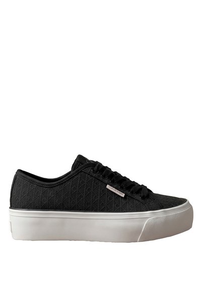 Calvin Klein Black Women's Sneakers VULC FLATF LACEUP JAQ AOP