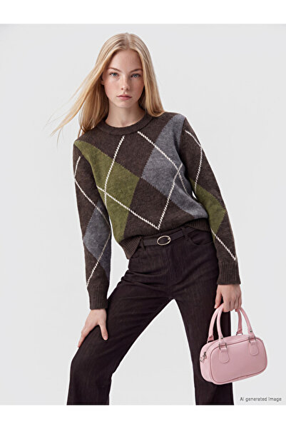 LC Waikiki Diamond Patterned Women's Knit Sweater