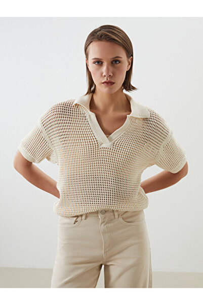 LC Waikiki Polo Neck Openwork Women's Knitwear Sweater