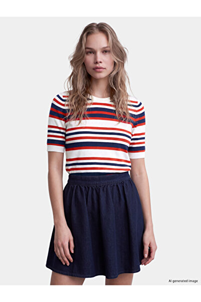 LC Waikiki Crew Neck Striped Women's Knitwear Sweater