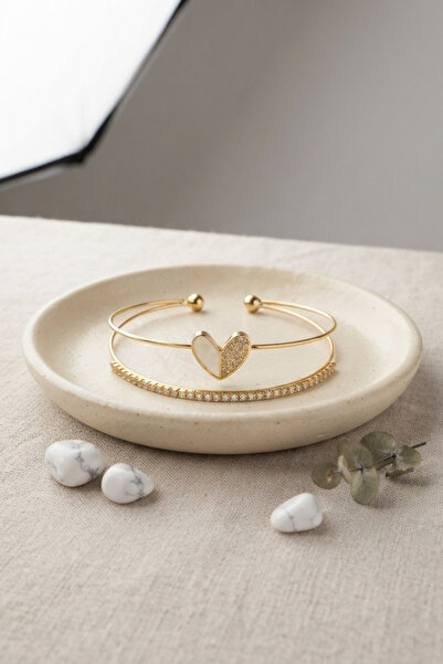 Lisinya Gold Color Heart Model Zircon Stone Women's Bracelet -