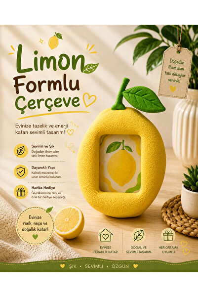 Regislunart Limon Figürlü Dekoratif Fotoğraf Çerçevesi Özgün ve Sevimli Tasar...