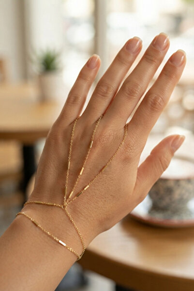 Lisinya Gold Color Brass Double Row Şahmeran -