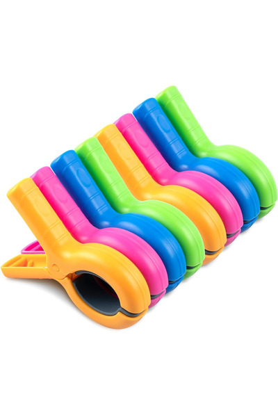 Generic Brand Set de 8 cleme mari pentru prosoape, pături și scaune de plajă,...