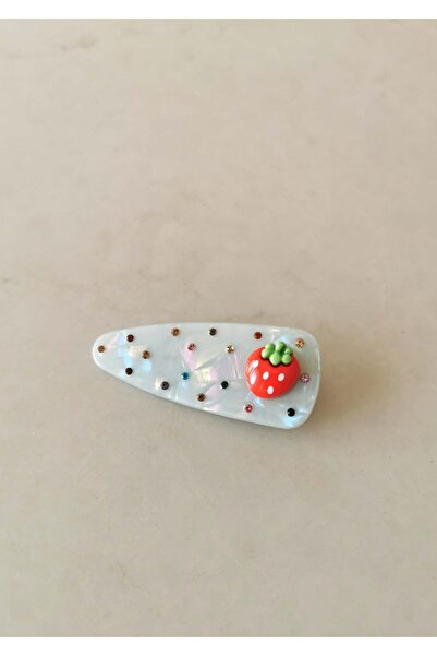 Halley Concept Red Strawberry Figured Blue-Looking Stone Pliers Buckle 7X2.5 cm