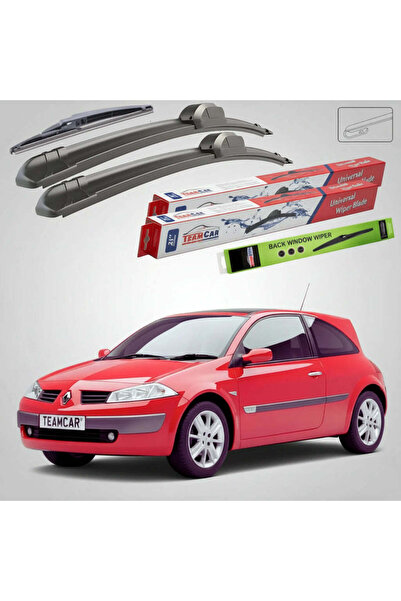 TEAMCAR Wipers Renault Megane II Hatchback 2002-2006 | Front and Rear Set Fla...