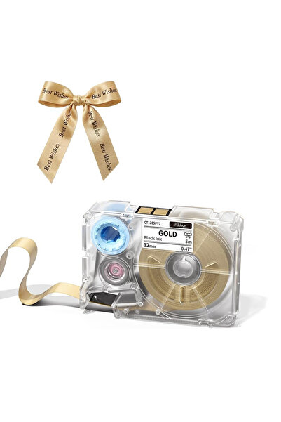 Choice Black on Gold Phomemo A30 P15 Fabric Ribbon Cartridges 12mm X 5m Satin...