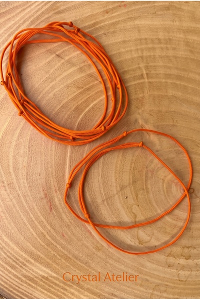 Crystal Atelier Orange String Bracelet Set of 10 Adjustable Water Resistant M...