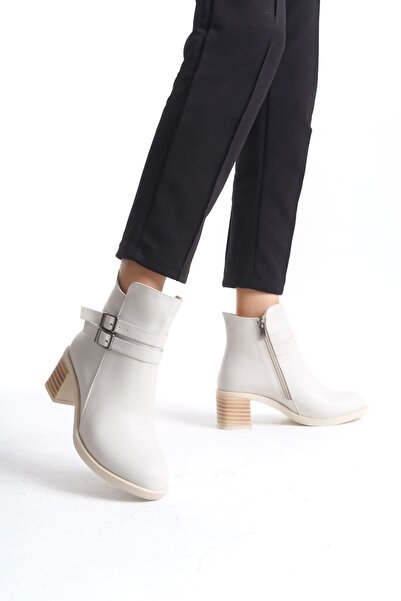 Zapatos NOEMI Γυναικείες Μπότες με Ορθοπεδική Σόλα και Φερμουάρ CKT - Κρεμ