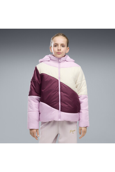Puma Geacă matlasată căptușită, croială lejeră, pentru tineret