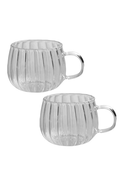 Noonedibs Set de 2 Căni din Sticlă Transparentă cu Formă de Dovleac, Stil Vin...