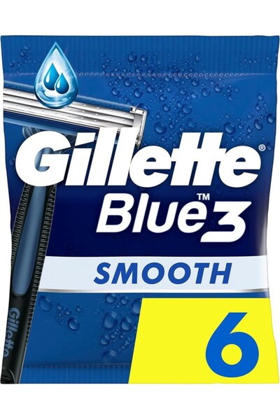 Gillette Blue3 Smooth Men's Disposable Razor Blades, Pack of 6