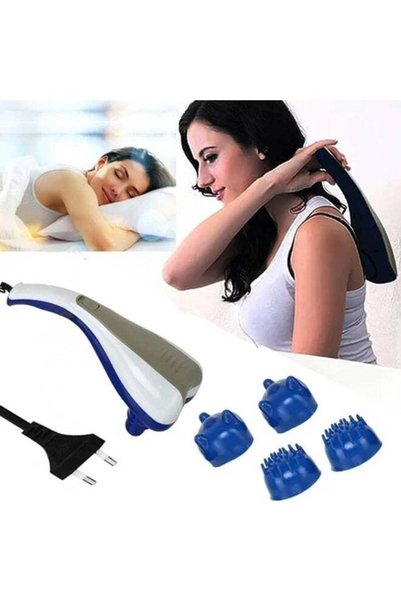 MILINDA Portable Dual Head Body Massager – Electric Deep Tissue Massage Machine for Neck, Shoulder, Back, Legs & Muscle Relaxation with Interchangeable Heads