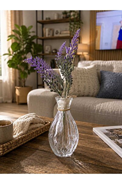 Generic Brand Vazǎ decorativă din sticlă cu flori