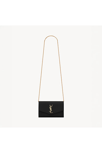 Yves Saint Laurent Uptown 607788-1GF0J-1000 Kapaklı Zincir Askılı Kadın Cüzda...