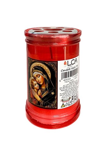 LCA Set 6 x Candela cu Capac Anti-Vant, Italia, Rosie