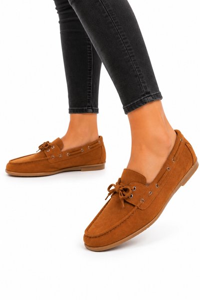 Jagulep Suede Blunt Toe Women's Ballerina Shoes Taba