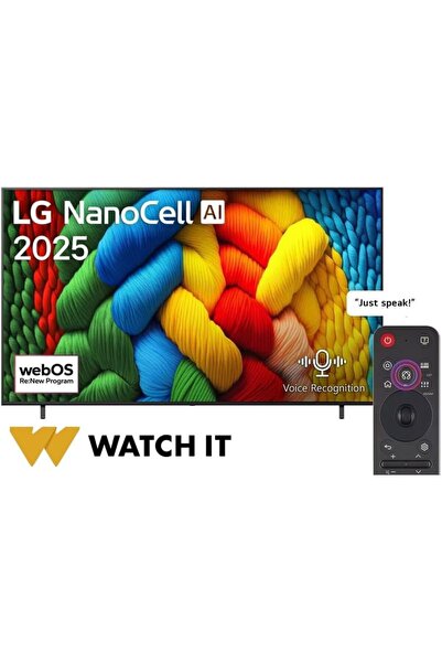 LG تلفزيون NANO80 الذكي مقاس 86 بوصة مع تقنية NanoCell AI، دقة 4K HDR10، جهاز...