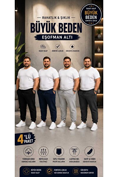 TREND ALİSSE Sevilla Plus Size Φούτερ - Ανδρικό Φούτερ με Τσέπες