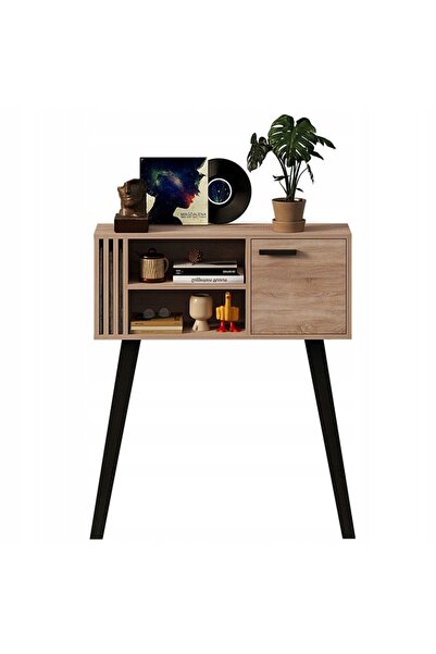 Rebiko Consolă cu lamele pentru hol, stil loft modern, stejar deschis, cu ușă...