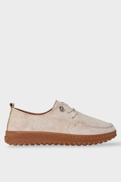 Jagulep Orthopedic Lace-Up Women's Casual Shoes Beige