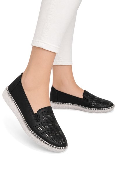 Jagulep Orthopedic Transparent Sole Women's Casual Shoes Black