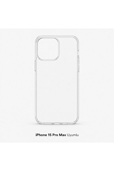 iPhone 15 Pro Max Uyumlu Şeffaf Silikon Telefon Kılıfı