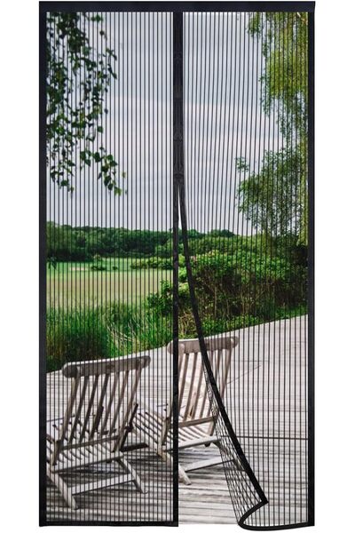 GENERAL Risareyi Magnetic Mosquito Net for Doors 90 x 265 cm, Black, Fine Mesh