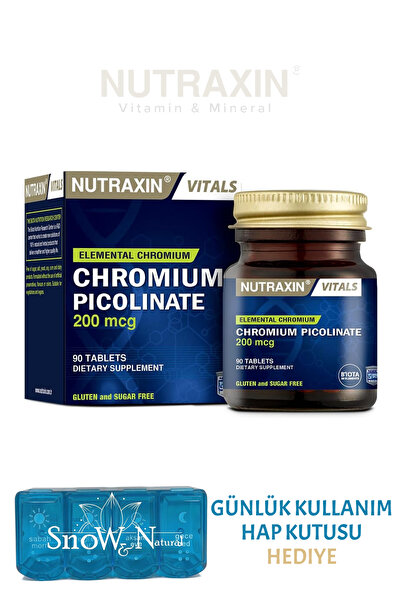 Nutraxin Chromum Picolinate (Krom Pikolinat) 200 mcg 90 Tablet Takviye Edici ...