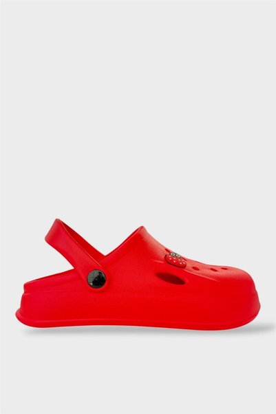 Jagulep Comfort Ladybug Buckle Medical Nurse Sabo Women's Slippers Red