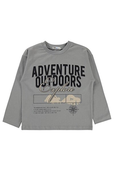 Civil Boys Adventure Printed Sweatshirt for Ages 6-9 - Gray