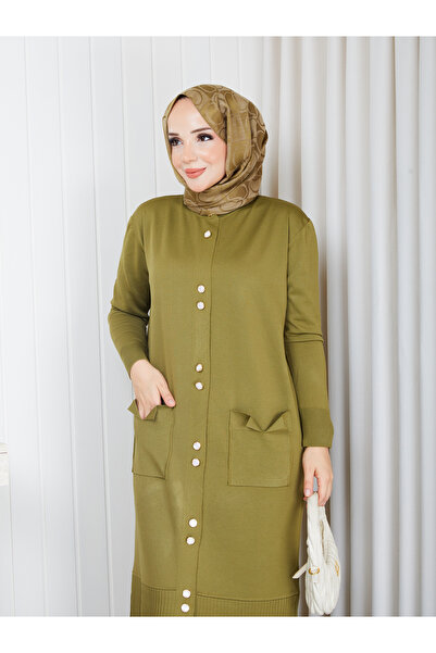 KAYA BUTİK Cold Yarn Bow Pocket Detailed Jacket