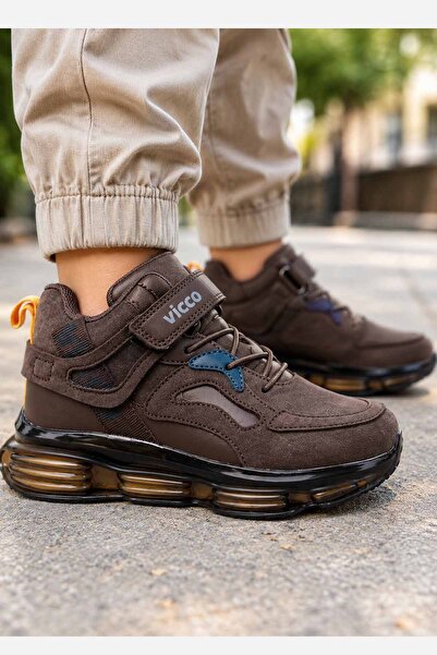 Vicco Boy's Brown Sports Shoes with Velcro Fastening and Thick Sole Casual Sn...