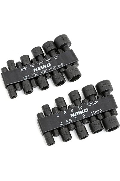 NEİKO 10068A Nut Driver Set, For Impact Drill and Driver, 20 Piece, 1/4” Hex ...