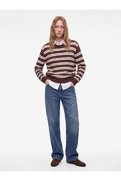 Koton Long Sleeve Classic Collar Layered Striped Knitwear Sweater