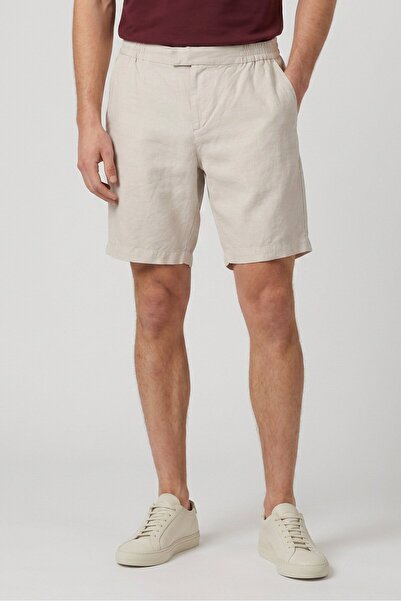 Garment Research London Men Solid Basic Shorts, Beige