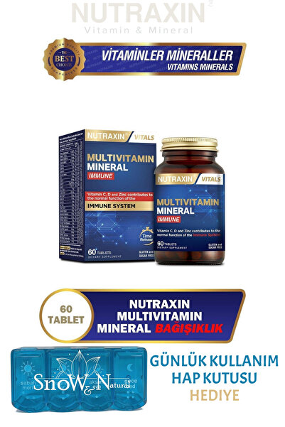 Nutraxin Multivitamin & Mineral Immune (12 Vitamin + 8 Mineral) C, D, Zinc, D...