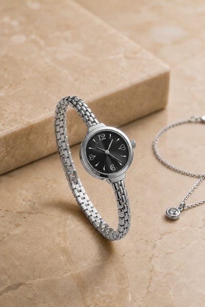 Reddington Women's Pinterest Model Silver Color Steel Cord Wristwatch